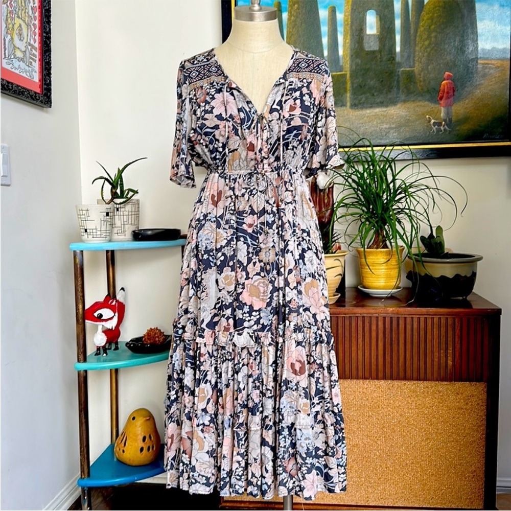 Spell & The Gypsy Amethyst Maxi Dress XXS-in shade Nightshade EEUC
